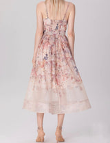 Hochwertiges Ärmelloses Tüllkleid mit Blumenprint