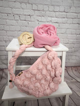 Leichtes Tuch gestreift - Pinky Beige