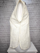 Hochwertige Stickerei- Bluse- Beige