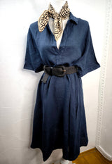 Hemdblusenkleid- Navy