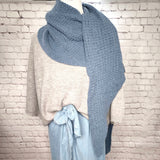 Alpaka-Pullover mit 3/4 Arm und Muschelsaum