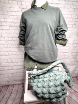 Leichtes Sweatshirt Bio - Qualität - ABGEGRAUTES KHAKI