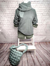 Leichtes Sweatshirt Bio - Qualität - ABGEGRAUTES KHAKI