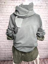 Leichtes Sweatshirt Bio - Qualität - ABGEGRAUTES KHAKI