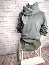 Leichtes Sweatshirt Bio - Qualität - ABGEGRAUTES KHAKI