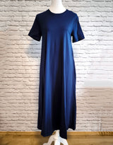 Langes Baumwollkleid- Mitternachtsblau