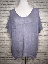 Strick Shirt Lameé- Lavendel