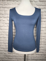 Langarmshirt aus Viskose- Denim