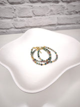 Armkettchen mit kubischen Natursteinen- Grüntöne Natur