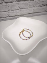 Armkettchen mit kubischen Natursteinen- Flieder Lila - GENTLE SPRING