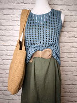 Stricktop- Jeansblau