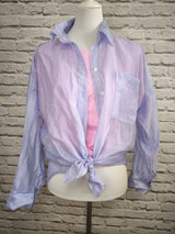 Transparentes Hemd Tencel- Lilablassblau