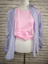 Transparentes Hemd Tencel- Lilablassblau