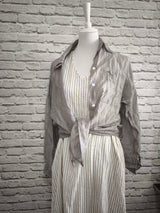 Transparentes Hemd Tencel- Taupe