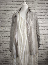 Transparentes Hemd Tencel- Taupe