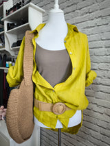 Leinenhemd- Frisches Limettengelb