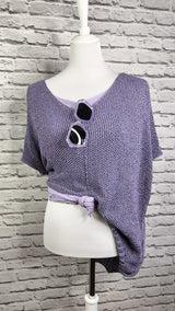 Strick Shirt Lameé- Lavendel