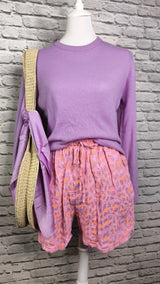 LEO Shorts aus Baumwollgaze