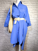 Hemdblusenkleid- sanftes Royalblau