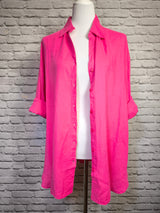 Hochwertige Leinenbluse- Pink