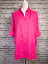 Hochwertige Leinenbluse- Pink