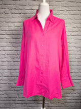 Hochwertige Leinenbluse- Pink