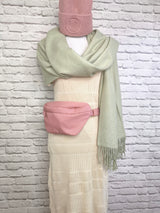 Superweicher Kaschmirschal mit Fransen- DUNKLER FRÜHLING SOMMER