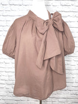 Schluppenbluse- Milchkaffee