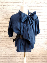 Schluppenbluse- Marineblau