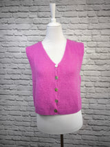 Nachhaltige Alpaka Strickweste in BIO QUALITÄT - DUNKLER SOMMER