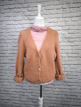 Nachhaltige Alpaka Strickjacke in BIO QUALITÄT - DUNKLER FRÜHLING SOMMER
