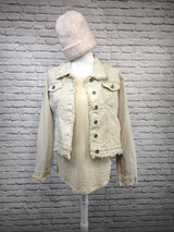 BIO T-SHIRT MIT GERADEM ÄRMEL UND AUFGEROLLTEM ÄRMELSAUM - DUNKLER FRÜHLING SOMMER