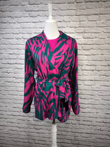 Kimonojacke mit Bindegürtel und Animal- Print- GEDECKTER WINTER