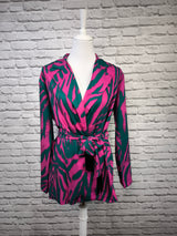 Kimonojacke mit Bindegürtel und Animal- Print- GEDECKTER WINTER