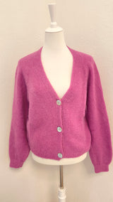 Nachhaltige Alpaka Strickjacke in BIO QUALITÄT - DUNKLER SOMMER