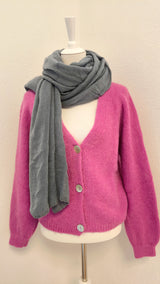 Nachhaltige Alpaka Strickjacke in BIO QUALITÄT - DUNKLER SOMMER