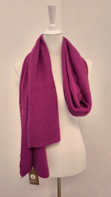 LANG GESTRICKTER KASCHMIRSCHAL- DUNKLER SOMMER WINTER