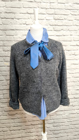 KRAWATTE MITTELBLAU- HELLER SOMMER/ WINTER