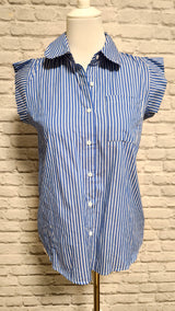 Baumwollbluse ohne Arm mit Bubikragen- HELLER SOMMER WINTER