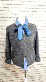 Baumwollbluse ohne Arm mit Bubikragen- HELLER SOMMER WINTER