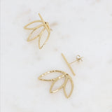 Ohrstecker mit austauschbarem Blätter-Design- Gold