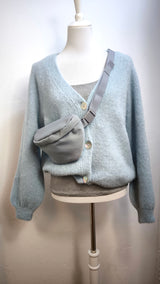 Nachhaltige Alpaka Strickjacke in BIO QUALITÄT - DUNKLER SOMMER