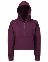 Half Zip Cropped Hoodie- VERDANT WINTER
