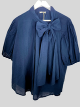 Schluppenbluse- Marineblau