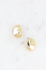 Ohrstecker mit ovalem Spiegelmuster- Gold