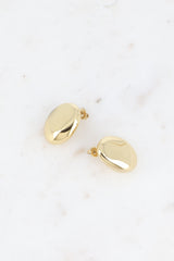 Ohrstecker mit ovalem Spiegelmuster- Gold