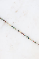 Armkettchen mit kubischen Natursteinen- Grüntöne Natur