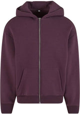 FLUFFY ZIP HOODIE - Plum Purple - 360°