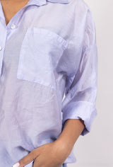 Transparentes Hemd Tencel- Lilablassblau