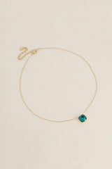 Halskette mit Swarovski® Kristallen- Alpingrün